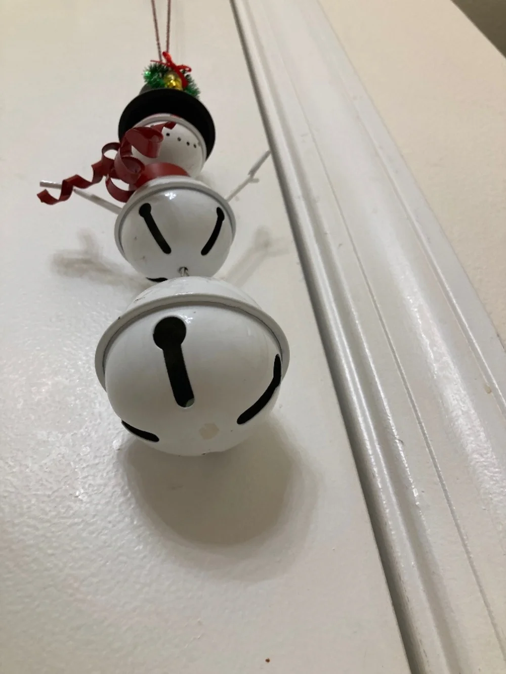 Festive Snowman Bell Ornament - Picture 4 of 4